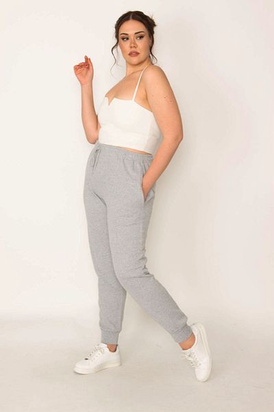 Şans Große Größen in Sweathose - Grau - Slim