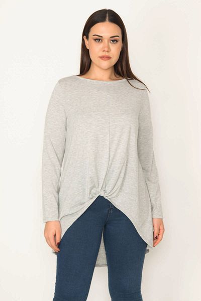 Şans Plus Size Tunic - Gray - Regular fit