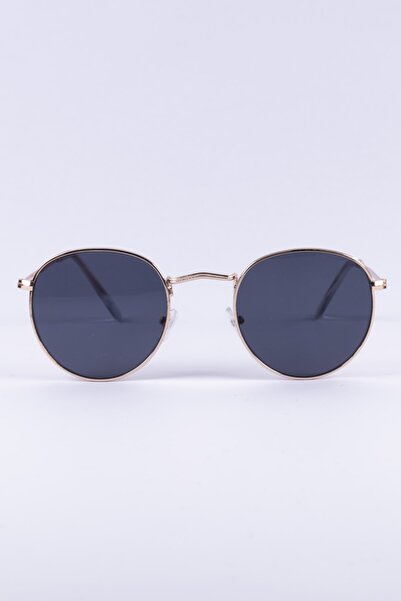 Focus On Eyewear Round Gold Sunglasses