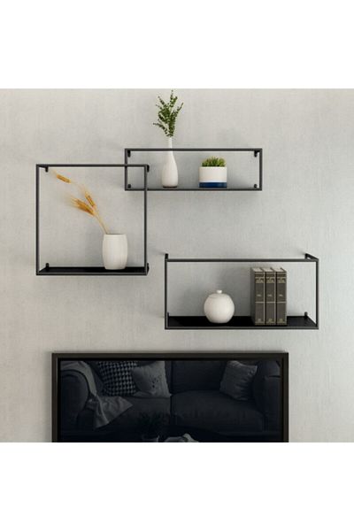 WESS Scandinavian Metal Snap Wall Shelf Set of 3 Ws-201