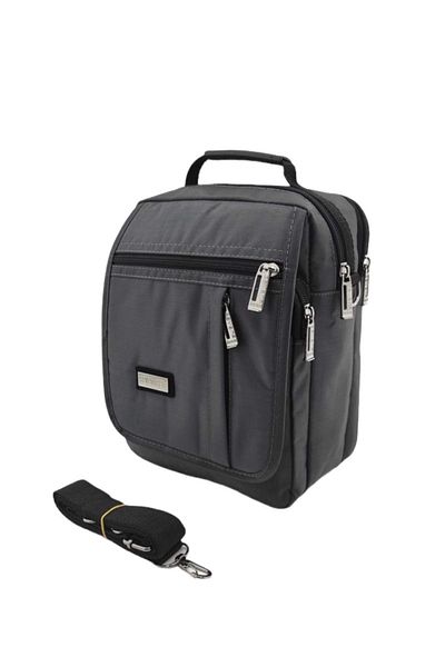 SEVENTEEN 2211 Gray Strap Crossbody Bag Large Size