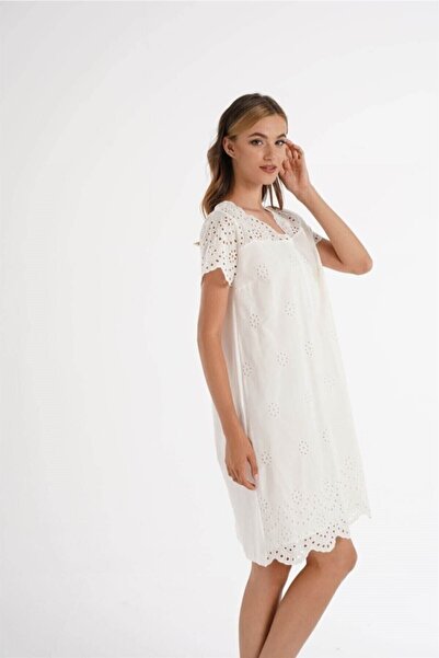 Magic Form Women's Ecru Cotton Maternity Maternity Nightgown