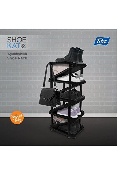 Titiz Plastik Shoekat 9 Katlı Plastik Ayakkabılık Düzenleyici Kapı Önü Ayakkabılık Organizer Foksiyonlu