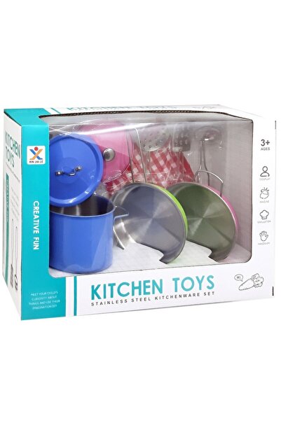 Genel Markalar Kutulu Renkli Metal Evcilik Ve Mutfak Oyuncak Seti 966-b8