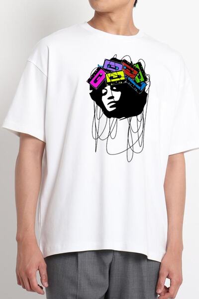 GreenMint للجنسين الأبيض كاسيت رأس الموسيقى الملونة خمر الفن الرجعية