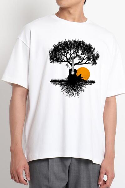 GreenMint صورة ظلية لشجرة الموسيقى باللون الأبيض للجنسين