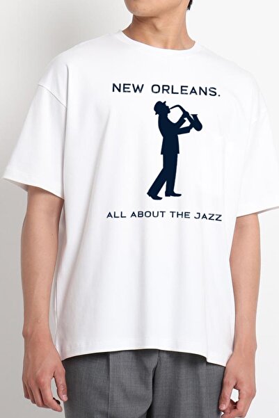 GreenMint تصميم موسيقي لمهرجان موسيقى نيو أورليانز باللون الأبيض للجنسين