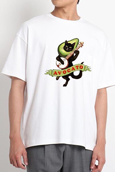 GreenMint للجنسين الأبيض الأفوكاتو الأفوكادو Whimsical القط الأسود لعب الموسي...