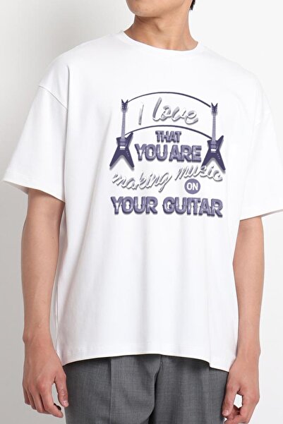 GreenMint للجنسين الأبيض أنا أحب أنك تصنع الموسيقى على غيتارك