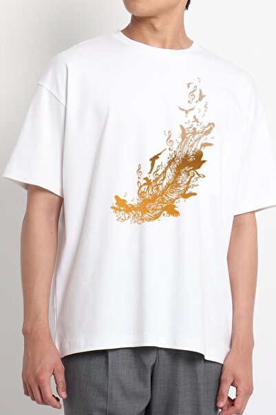 GreenMint ريشة ذهبية بيضاء للجنسين مع الطيور وملاحظات الموسيقى