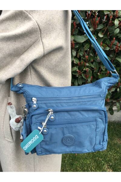 DUOMİNO Τσάντα ώμου Turquoise Blue Crinkle - Αδιάβροχο / Crossbody / Postman Mega FCstore