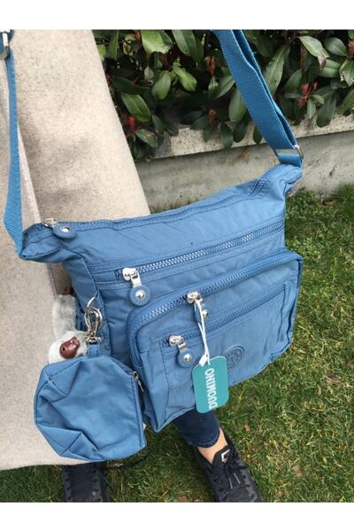 DUOMİNO Τσάντα ώμου Turquoise Blue Crinkle - Αδιάβροχο / Crossbody / Postman Mega FCstore