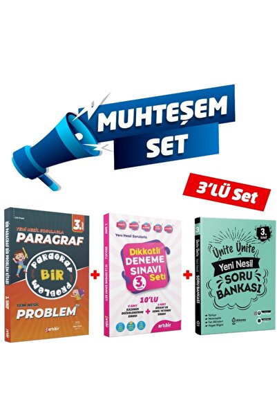 Artıbir Yayınları 3.sınıf 3'lü Muhteşem Set 3-paragraf Problem +3-dikkatli De...