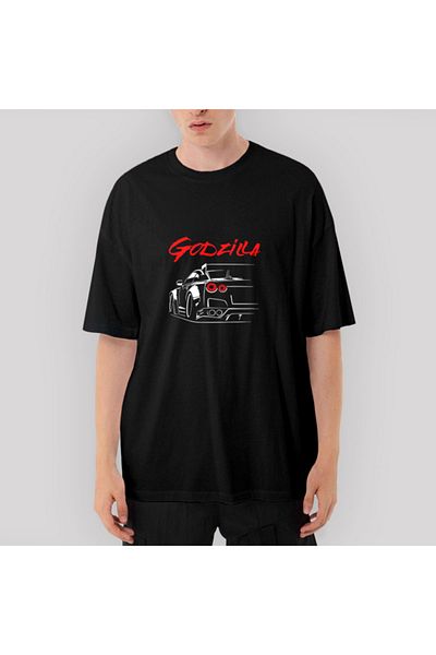Z zepplin Nissan Gtr Godzilla Oversize черна тениска