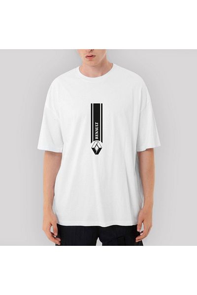 Z zepplin Tricou Renault Vertical Oversize alb