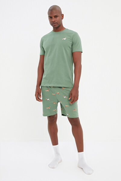 Trendyol Collection Pyjama - Grün - Mit Slogan
