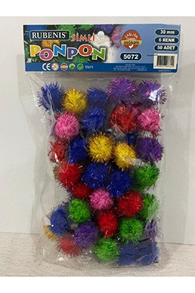 Rubenis Масіс Срібні помпони 30 мм 50 штук