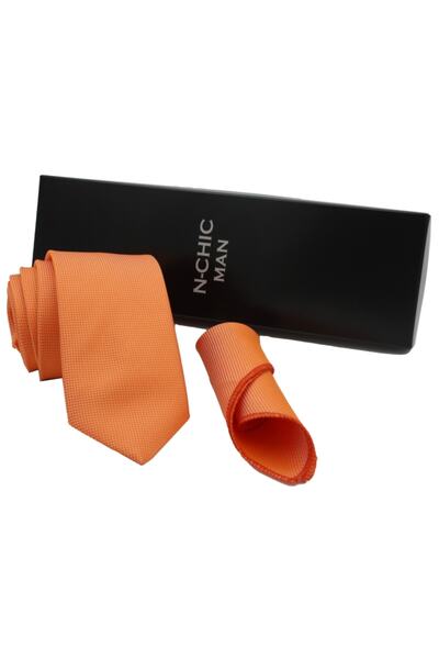 N-CHIC Hediye Kutulu Kravat Mendil Seti