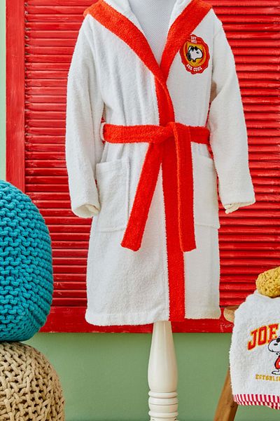 PEANUTS By Karaca Home Snoopy Joe Embroidered 8-10 Years Old Children's Bathrobe Set