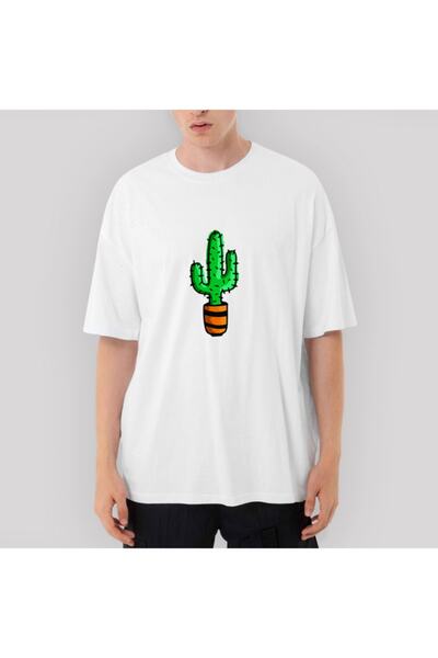 Z zepplin Tricou alb oversize Cactus