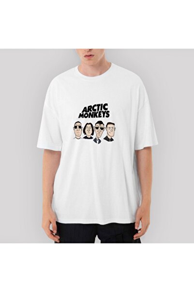 Z zepplin Λευκό μπλουζάκι Arctic Monkeys Band oversized