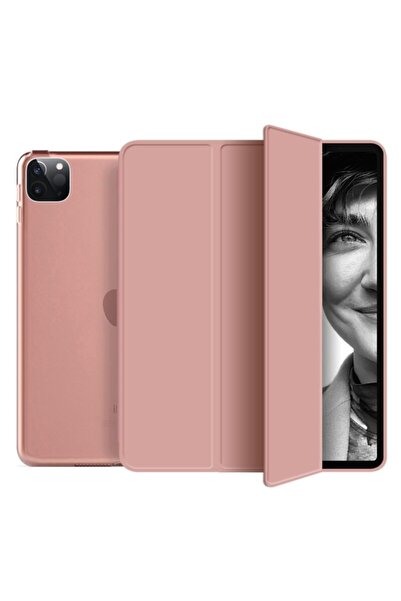 UnDePlus Apple Ipad Pro 11 4. Nesil Kılıf Pu Deri Smart Standlı Case A2435 A2759 A2761 A2762 Rose Gold