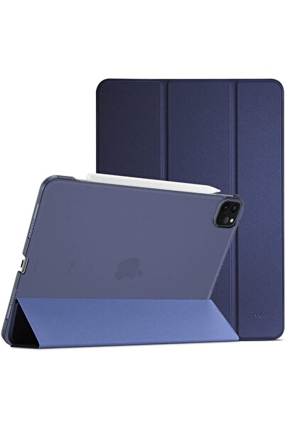 UnDePlus Apple Ipad Pro 11 4. Nesil Kılıf Pu Deri Smart Standlı Case A2435 A2759 A2761 A2762 Lacivert