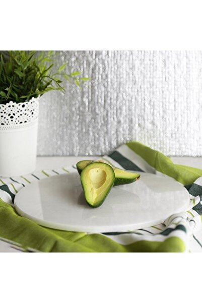 Akayev Marble 30 Cm White Round Presentation Plate