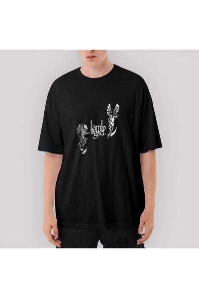 Z zepplin Μπλουζάκι Lamb Of God Devil And Angel oversized Μαύρο μπλουζάκι