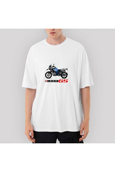 Z zepplin بي ام دبليو R1200gs تي شيرت أبيض كبير الحجم