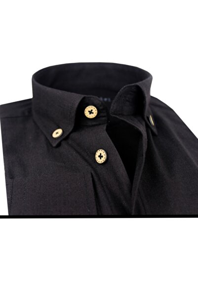 Varetta Чорна сорочка з тонкого льону для чоловіків