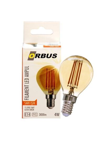 ORBUS Pa45 E14 Ince Duy 4w Sarı Amber Işık Dekoratif Avize Led Ampul