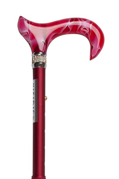 Kifidis Taşlı Katlanır Baston Kırmızı / Red