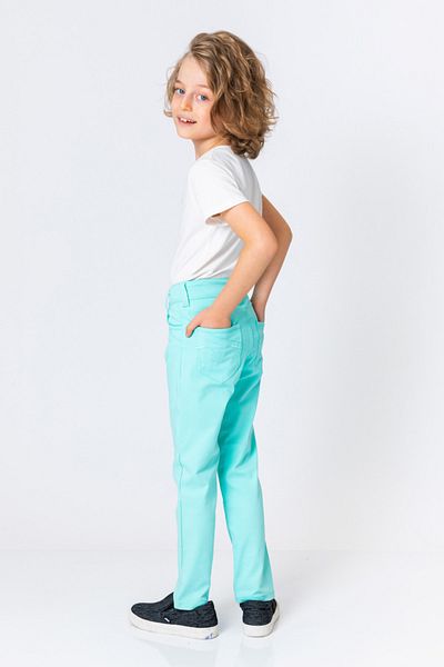 incity Boy's Slim Leg Mint Green Trousers