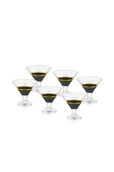The Mia Glw0005 Glow Ice Cream Cup Set of 6 Black Gold