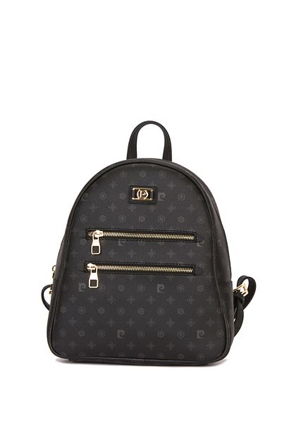 Pierre Cardin Black Monogram Women's Backpack 05PO22Y1577