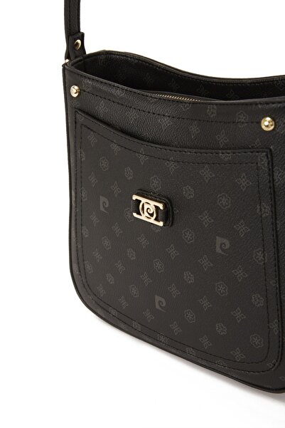 Pierre Cardin Schwarze Monogramm-Umhängetasche für Damen 05PO22Y1582