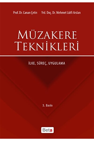 Beta Yayınevi Müzakere Teknikleri - Canan Çetin 9786053331742