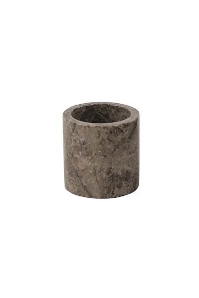Kenpool Roza Mermer Baharatlık 8x8 Cm Mermer Tuzluk Masaüstü Baharatlık Kahverengi