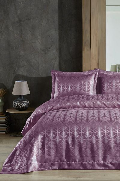 BİRHOME Felix Pano Chenille Double Bedspread (plum)