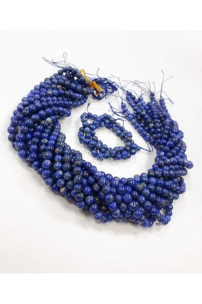 Yüksel Boncuk Σειρά από φυσική πέτρα Lapis Lazuli 6 mm