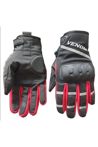 VENOM قفازات Vn9010 Softshell المحمية للدراجات النارية باللون الأسود