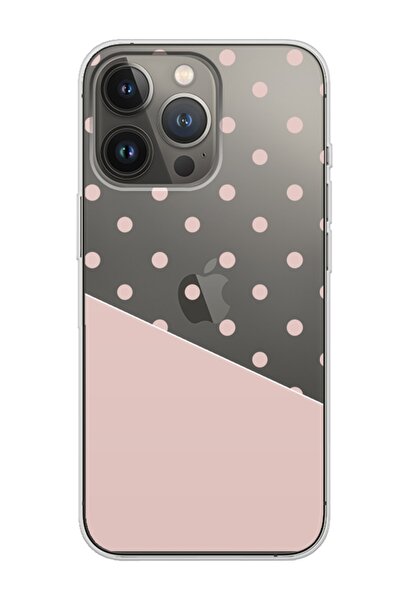 Spoyi Iphone 13 Pro  Uyumlu Çizgi Puantiye Tasarımlı Şeffaf Telefon Kılıfı