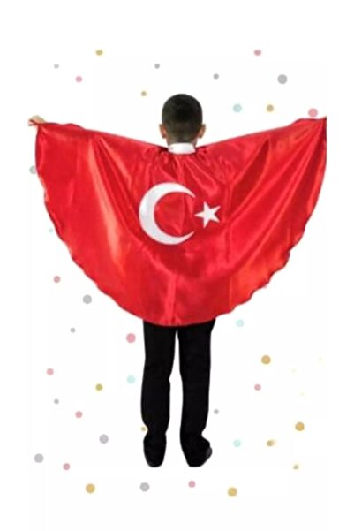 VEPAŞ Red Crescent Star Printed Satin Children's Cloak
