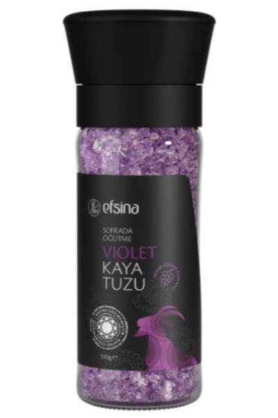 Efsina Violet Kaya Tuzu Öğütme Cam Tuzluk 100gr