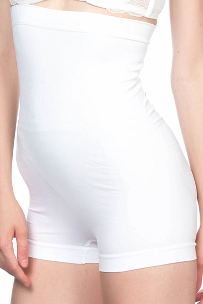 Emay Women's White Seamless High Waist Maternity Short-Legged Corset