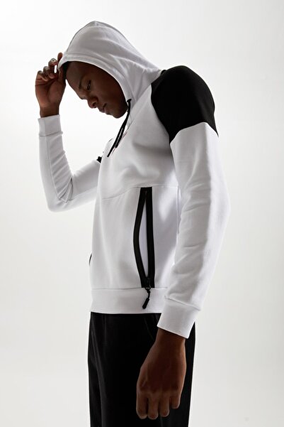 DeFacto Fit Slim Fit Kapüşonlu Baskılı Sweatshirt