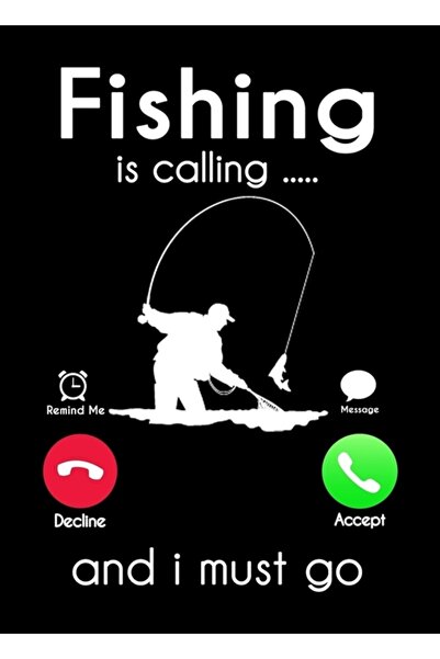 Universal Pescuitul mă cheamă și trebuie să merg - Tablou decorativ din lemn,...
