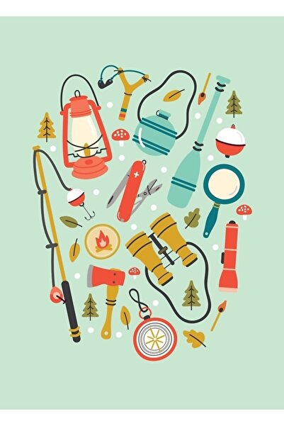 Universal Διακοσμητική Ξύλινη Αφίσα Κάμπινγκ