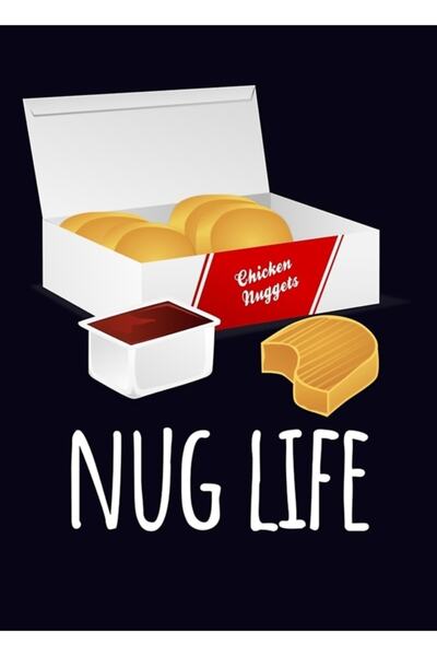 Universal Nug Life - Poster decorativ din lemn cu Nuggets de pui